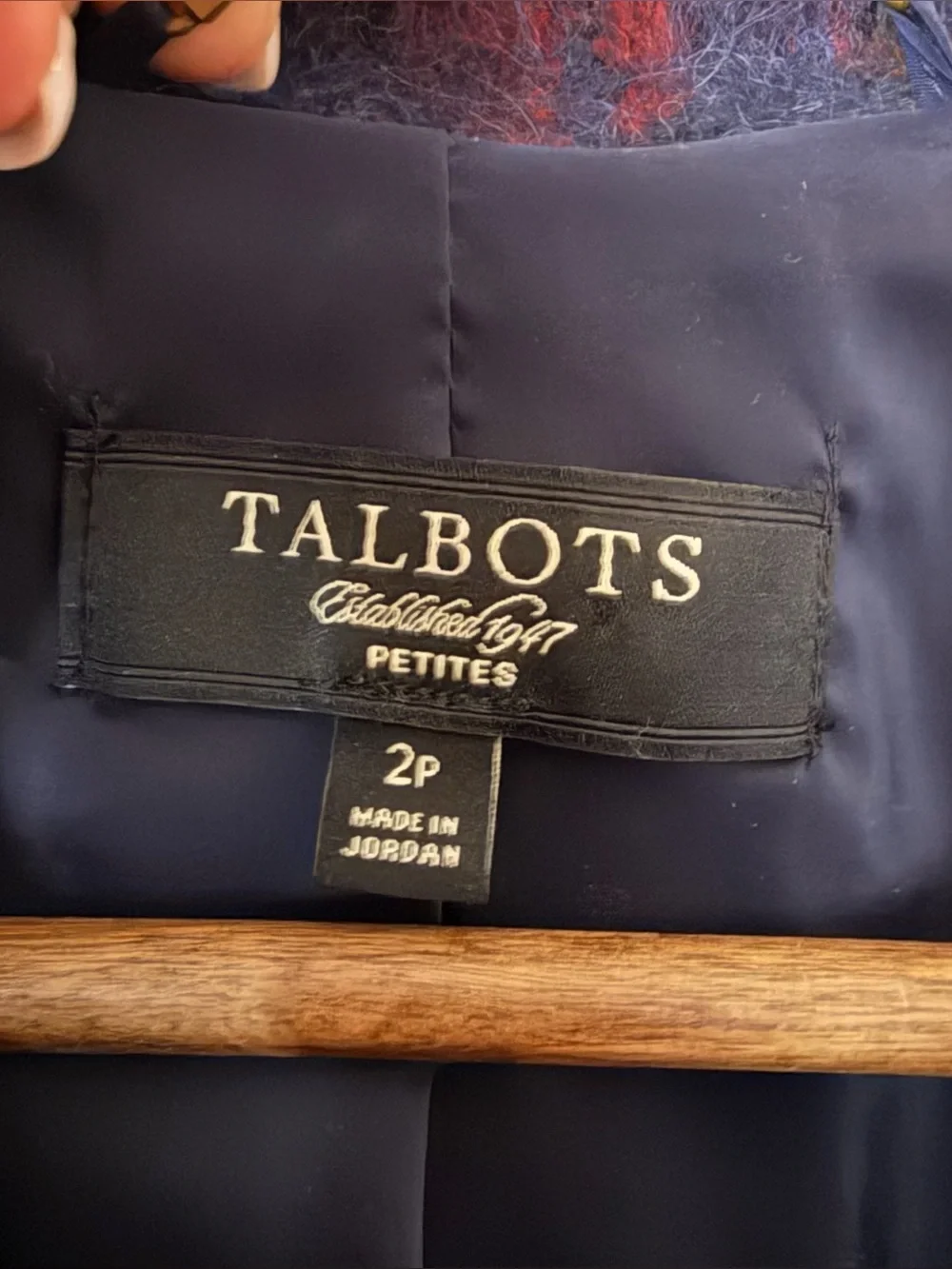 Talbots Plaid Toggle Wool Jacket - Navy & Red 2P